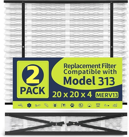 IYOUYA 2 Pack 313 Replacement Filter Compatible with AprilAire Whole House Air Purifier Model:1310, 2310, 3310, 4300, Competitive Models using 4898 Upgrade Kit, 20 x 20 x 4 MERV 13 Air Filter