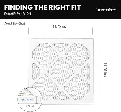 12x12x1 Air Filter MERV 8 (4-Pack), HVAC/Furnace AC Filter Replacement, Dust Defense–Comparable with MPR 600 & FPR 5 (Actual 11.75x11.75x0.75)