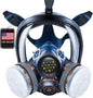 Parcil Distribution Full Face Respirator Mask with Filters – Durable Full Face Respirator Mask, Bayonet Filter Compatible
