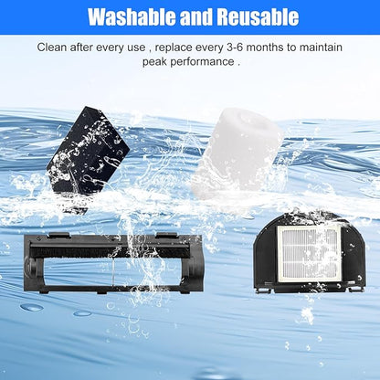 RV2310AE Replacement Parts for Shark AV2310AE/RV2320S/RV2300S/UR2360S Matrix Robot Vacuum 2 Roller Brushes, 6 Side Brushes, 2 HEPA Filters, 2 Foam & 2 Sponge Filters, 1 Main Brush Cover-15 Pack