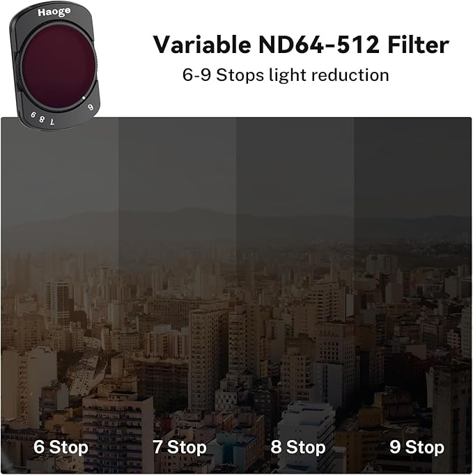 Haoge Filter Set for DJI Osmo Pocket 3 Creator Combo,with CPL, Variable ND 2-32,Variable ND 64-512 Filters and Screen Protector,Kit for Landscape Photography