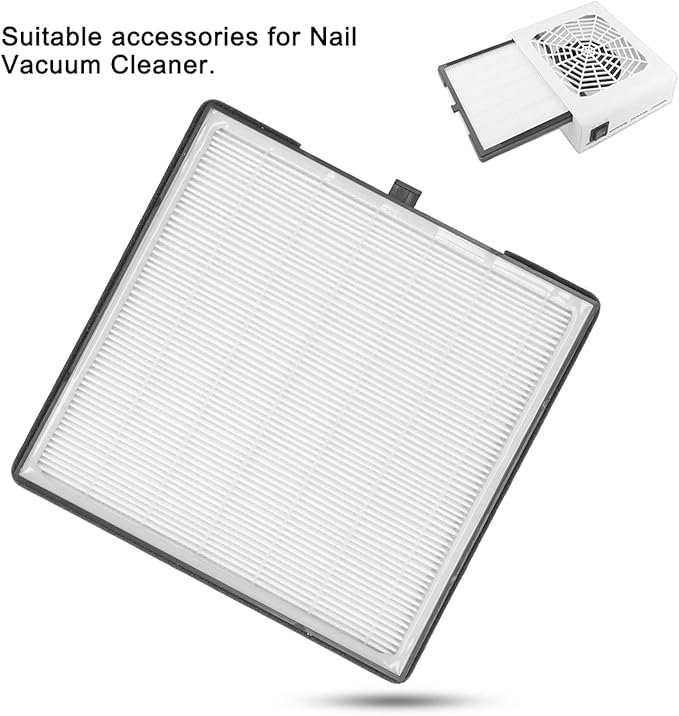 2pcs 17.5 x 18cm Nail Dust Collector Filter, Nail Dust Extractor Filter, Nail Dust Collector Accessory for 40W Nail Dust Vacuum Machine