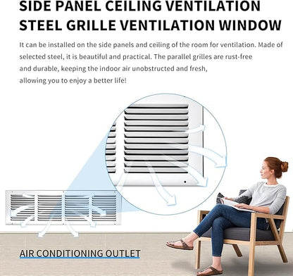 Return Air Grill 24x6(Duct Opening Size),Air Return Vent Cover,Flat Vent Cover,Rejillas De Aire Acondicionado para Casa,Return Air Grilles,Outer Dimensions:25.75"W X 7.75"H(24"W x 6"H, Duct Opening)