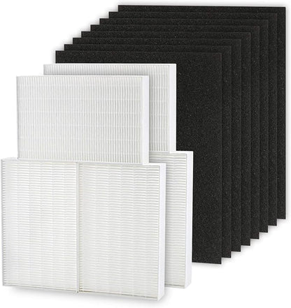 HPA300 Filter Replacement Compatible with Honey-well HPA300, HPA200, HPA100, HPA090 Series Air Purifier, 6 Filter R + 8 Activated Carbon Pre-Filter, Replace #HRF-R3, #HRF-R2, #HRF-R1