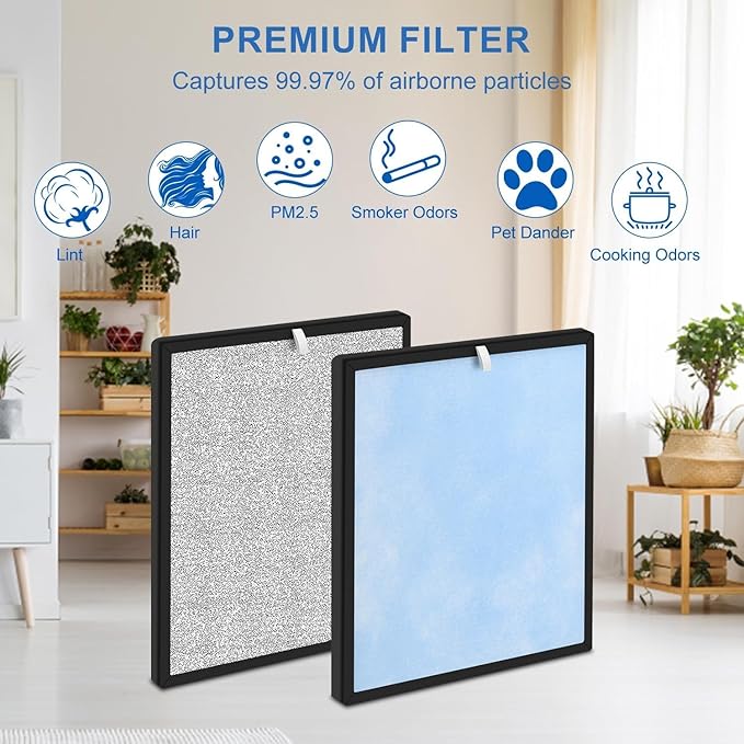 Value Pack Replacement Filter, Compatible with HATHASPACE HSP001 4 Stages Filtration with H13 True HEPA, 4-Pack |2 HEPA |2 CARBON