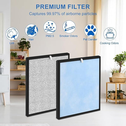 Value Pack Replacement Filter, Compatible with HATHASPACE HSP001 4 Stages Filtration with H13 True HEPA, 4-Pack |2 HEPA |2 CARBON