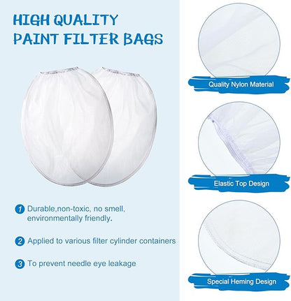 Paint Strainer Bags White Fine Mesh Filters Bag Bucket Elastic Opening Strainer Bags Hydroponic Paint Filter Bag for Paint Gardening (60 Pieces,1 Gallon)