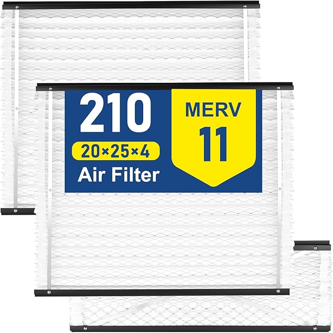 2Pack 210 Replacement Filter Compatible with AprilAire Size: 20x25x4 Whole House Air Purifiers model:1210, 1620, 2210, 2216, 3210, 4200, MERV 11