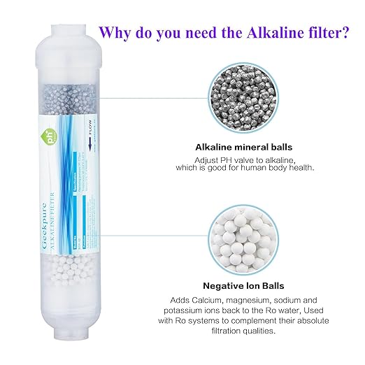 Geekpure 6-Stage Reverse Osmosis RO Drinking Water Filter System with Alkaline pH+ Filter-75 GPD