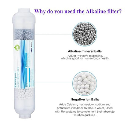 Geekpure 6-Stage Reverse Osmosis RO Drinking Water Filter System with Alkaline pH+ Filter-75 GPD
