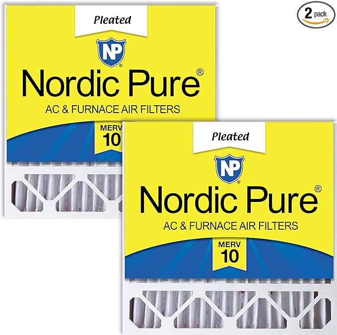 Nordic Pure 20x20x5 (Actual Size: 19 5/8 x 19 7/8 x 4 3/8) Honeywell/Lennox Replacement MERV 10 Air Filters 2 Pack