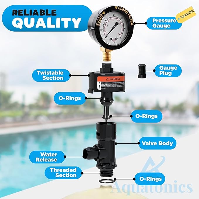 Air Relief Valve – Pressure Relief Valve 98209803 Replacement for FNS, FNS Plus, SMBW 2000 Series and 4000 Series, Clean and Clear – Pool Filter Valve for Pressure Release