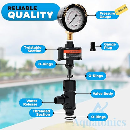 Air Relief Valve – Pressure Relief Valve 98209803 Replacement for FNS, FNS Plus, SMBW 2000 Series and 4000 Series, Clean and Clear – Pool Filter Valve for Pressure Release