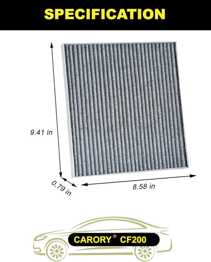 Cabin Air Filter w/Activated Carbon for Jeep Cherokee 2.4L / 3.2L (2014-2020), Not Fit Grand Cherokee, Chrysler 200 (2015-2017), OE# 68223044A, 68223044AA, CF12000, XC10305