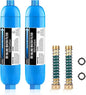 Lifefilter RV Inline Water Filter, NSF Certified, Reduces Chlorine, Bad Taste, Odor, Dedicated for RVs and Marines, 2 Pack Drinking Filter with 2 Flexible Hose Protector