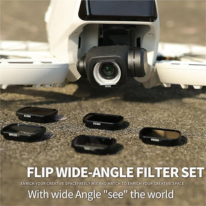 Compatible for DJI Flip - Lens Wide-Angle Filter Set (CPL, Night, ND32/64/128, 1/4 Black Mist, Waterproof)(A)