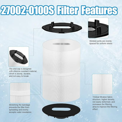 27002-0100S Pool Fliter Cartridges Replacement Compatible with Sta-rite 27002-0100S Pool PLM100 and System 2 Modular Media and Spa D.E. Filter, with Air Bleed Assembly, 100 sq.ft