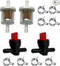 1/4" Inline Fuel Cut Off Valve Straight Gas Valve and Fuel Filter for BS 691035 40 Micron with Clamps