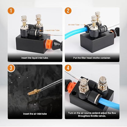 1/4" CNC Coolant Nozzle Mister for Milling Machine,Mist Coolant System for Metal Cutting Engraving Cooling Sprayer Machine for Mill Air Pipe Lathe