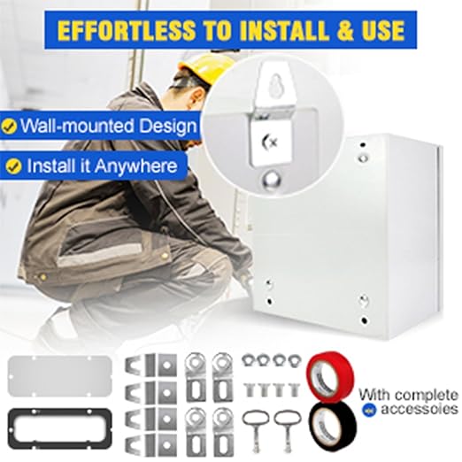 Outdoor Electrical Junction Box, 24x 24 x 8' ' NEMA 4X Enclosure Box, Wall Mounted IP66 Waterproof & Dustproof Lockable Metal Junction Box