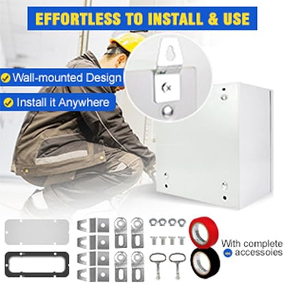 Outdoor Electrical Junction Box, 24x 24 x 8' ' NEMA 4X Enclosure Box, Wall Mounted IP66 Waterproof & Dustproof Lockable Metal Junction Box