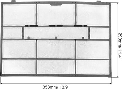 PATIKIL Air Conditioner Filter Replacement 353mm x 290mm, Plastic Air Filtering Screen with Filter Foam for HVAC, Black
