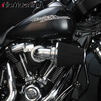 Big Sucker cone Air filter intake for harley air Cleaner Sportster Softail fatboy heritage dyna touring street road king Glide (Nake - Chromed, Type A : For Sportster XL models)