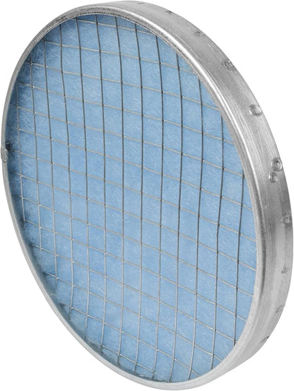 8" Inch Filter Replacement - Round Duct Filter System - G4 Class Filter and Mesh Screen - Dust Collection and Air Purification