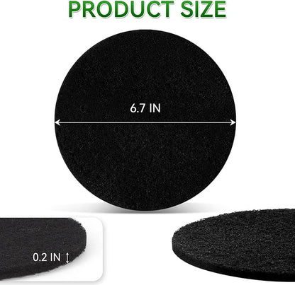 10 Pack Charcoal Filters for Compost Bucket, Compost Filters for Countertop Bin, Odor-Absorbing Activated Charcoal Replacement for Kitchen, Home Bucket Compost Bin Refill, 6.7 Inch