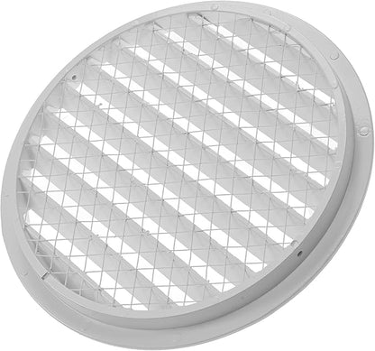 Repa Market 10" Inch Aluminum White Soffit Air Vent Cover - Louvered Round Gable Vent with Mesh Screen - Exhaust/Intake Ventilation Grill for House, Attic, Bathroom - Outdoor Metal Duct Grate