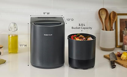 Food Cycler Eco 3 Compact Kitchen Food Recycler | Indoor Composter Bin Alternative | Electric Countertop Food Waste Disposer with Odorless 3.5L Indoor Food Waste Bin for Easy Waste Management | Grey