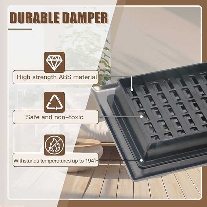 Floor Vents Register Decorative Floor Vent for Home Heavy Duty Walkable Steel Brushed Nickel Color 4x12 Inch Air Heat Vent Grilles Easy Adjust Air Supply Lever