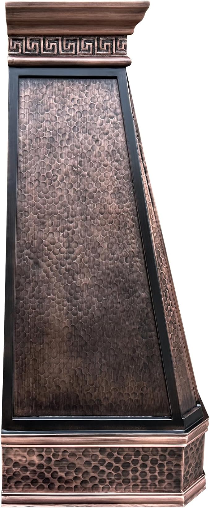 CT Copper Tailor Copper Vent Hood Island Mount,60'' W,39''H,1260 CFM Exhaust Fan,Stainless Steel Vent,LED Light,Dishwasher-Safe Baffle Filters,Light Hammered-Medium Patina,VH14TA2L