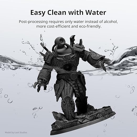 ANYCUBIC Water Washable 3D Printer Resin 2.0 Bundle, 405nm High Precision UV-Curing 3D Resin, Low Shrinkage Photopolymer Resin for LCD Resin 3D Printer (4Packs*1kg Black, 4kg in Total)