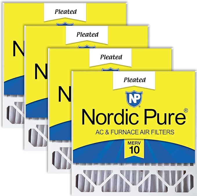 Nordic Pure 20x20x5 (Actual Size: 19 5/8 x 19 7/8 x 4 3/8) Honeywell/Lennox Replacement MERV 10 Air Filters 4 Pack