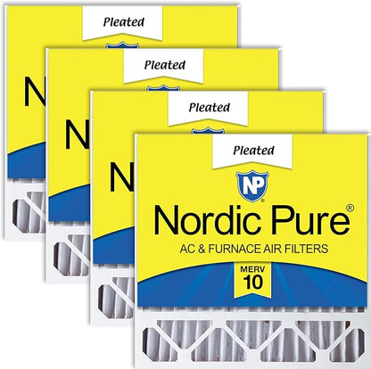 Nordic Pure 20x20x5 (Actual Size: 19 5/8 x 19 7/8 x 4 3/8) Honeywell/Lennox Replacement MERV 10 Air Filters 4 Pack