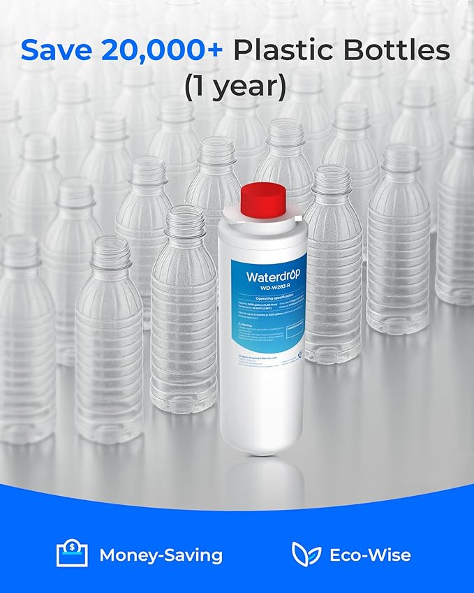 [With Chip] Waterdrop W283-R Replacement for Elkay® 51300C, Compatible with Elkay® ezH20® and Halsey Taylor® Bottle Filling Stations, NSF/ANSI 42, Reduces Chlorine, Bad Taste & Odor, 1 Pack