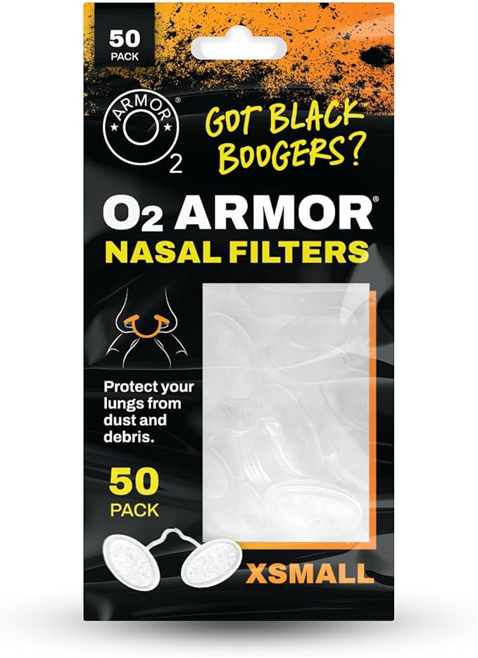 O2 Armor Nose Filters for Welders & Allergies - Nose Filter for Dust - Nasal Filters for Welding - Nose Dust Mask for Construction (50 Pack, Size X-Small)