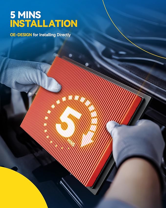 PHILTOP Upgraded Engine Air Filter, CA11876 Replacement for Volkswagen Tiguan, GTI, Golf, Jetta, Arteon and Audi A3, A3 Quattro, Q3, S3, TT Quattro, Increased Acceleration