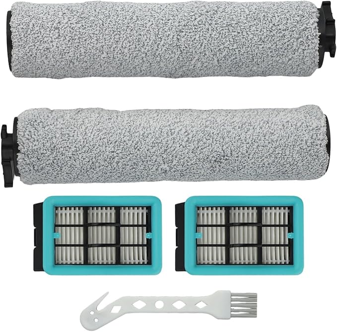 Replacement Vacuum Brush Roller Filter Set Compatible with for Bissell for CrossWave 3831 HF2 3845 3847 3848 Floor Scrubber Multi-Surface Wet Dry Vacuum Cleaner Parts Accessories with Cleaning Tool