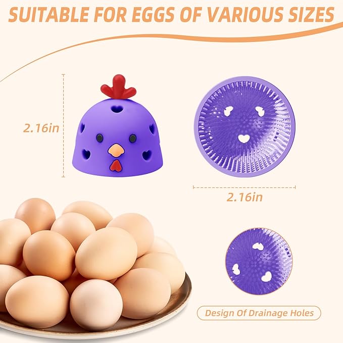 Silicone Egg Brush Cleaner, Egg Washer for Fresh Eggs, Egg Cleaner for Fresh Eggs, Egg Scrubber for Fresh Eggs, Reusable Cleaning Tools for Egg Washer (Purple)