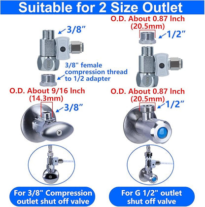 Refrigerator Water Line Kit Connection and 1/4 Compression Ice Maker Installation Kit,1/4" OD Tubing with Quick Connect for Fridge IceMaker RO Systems Water Filters Faucet,+Feed Water Adapter 25ft