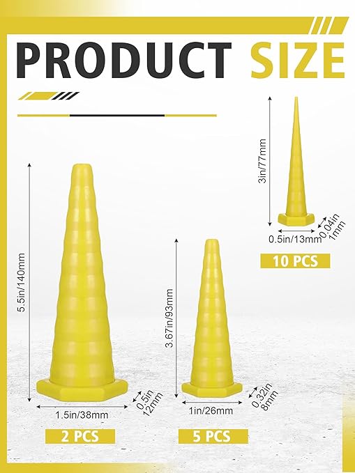Hydraulic Oil Service Plugs Large Medium Small Sizes Multi Pack Rubber Drip Proof Hose Plugs Industrial Hydraulic Kit for Irrigation, 3 Sizes(17 Pcs,Yellow)