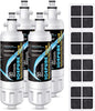 ICEPURE PLUS 46-9690 NSF/ANSI 53 Certified Replacement for LG LT700P ADQ36006101, Kenmore Elite ADQ36006102, LFXC24726S, HDX FML-3 LT700PC, RWF1052 Refrigerator Water and LT120F Air Filter,4 Combo