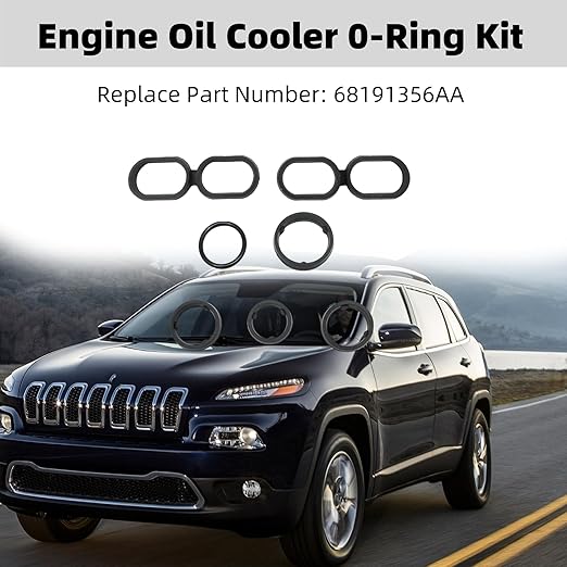 Engine Oil Filter Housing O Ring Seal Kit 68191356AA Replacement for Dodge Jeep Chrysler Ram 1500