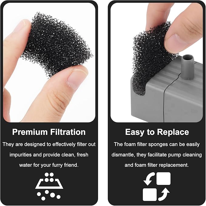 30pcs Pet Fountain Replacement Filter, Cat Drink Water Filter Replace Foam Filter Pet Fountain Foam Filter Compatible with PETKIT Eversweet 3 Pro