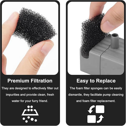 30pcs Pet Fountain Replacement Filter, Cat Drink Water Filter Replace Foam Filter Pet Fountain Foam Filter Compatible with PETKIT Eversweet 3 Pro