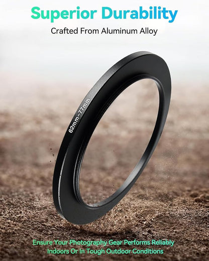 67-52mm Metal Step-Up/Down Ring Adapter Compatible with Mirrorless Cameras DSLR Lens, UV CPL ND Filter Thread Converter, Black