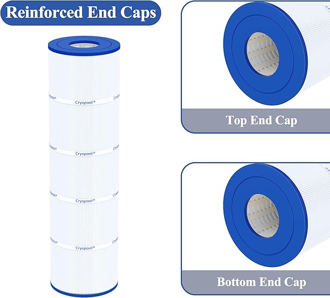 Cryspool® 07077 Filter Compatible with CCP420, Clean and Clear Plus 420, PCC105-PAK4, R173576, C-7471, 178584, 817-0106, FC-6470, 4×105 Sq. Ft Pool Filter Cartridges, L×OD: 26-1/16"×7”, 4 Pack