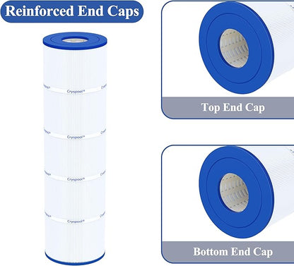 Cryspool® 07077 Filter Compatible with CCP420, Clean and Clear Plus 420, PCC105-PAK4, R173576, C-7471, 178584, 817-0106, FC-6470, 4×105 Sq. Ft Pool Filter Cartridges, L×OD: 26-1/16"×7”, 4 Pack